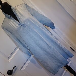 Luxology sz 12 distressed denim Blue dress with pockets